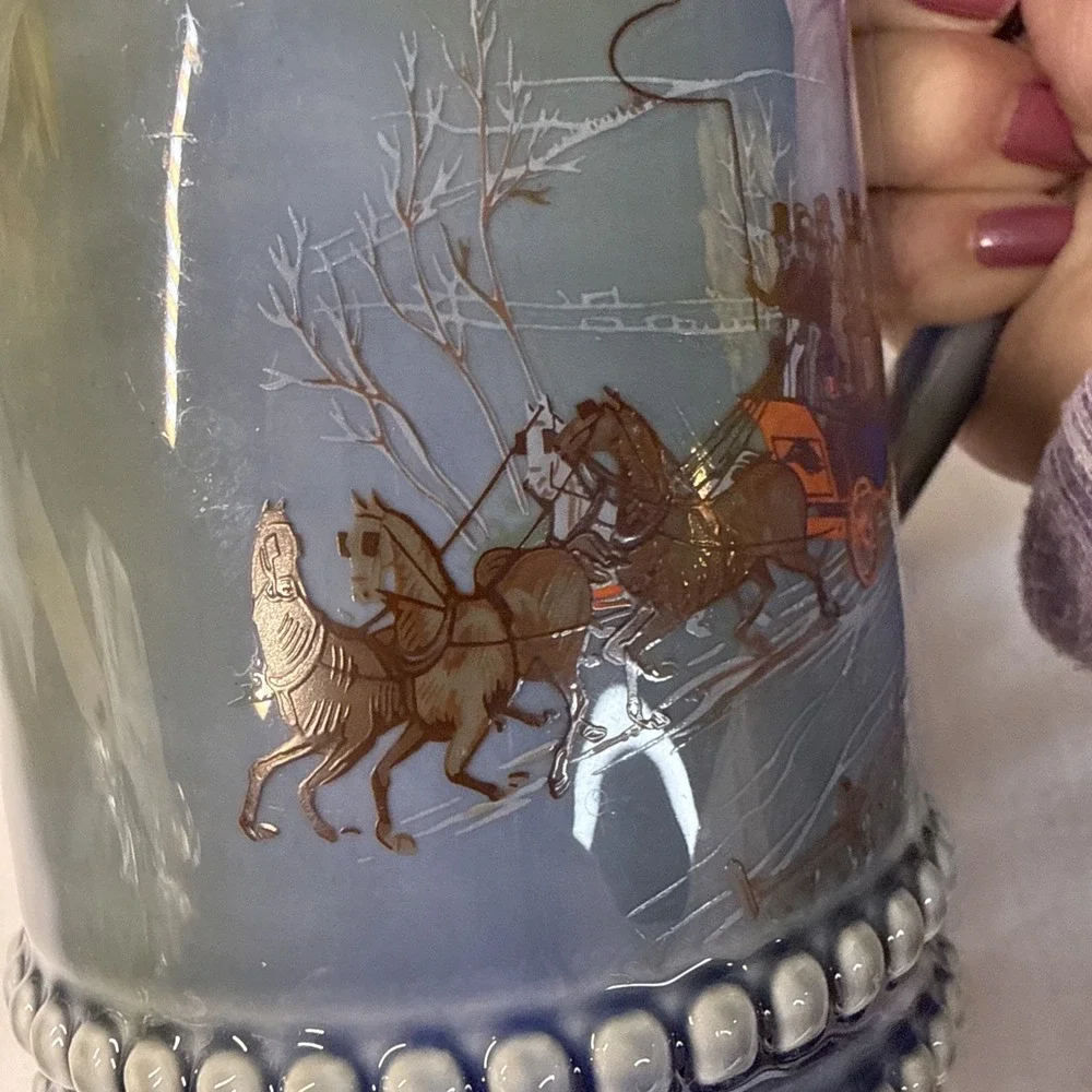 Vintage Irish Porcelain Ireland Stagecoach Stein Made In Ireland